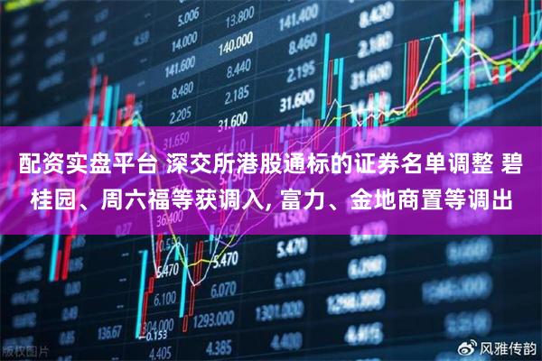 配资实盘平台 深交所港股通标的证券名单调整 碧桂园、周六福等获调入, 富力、金地商置等调出