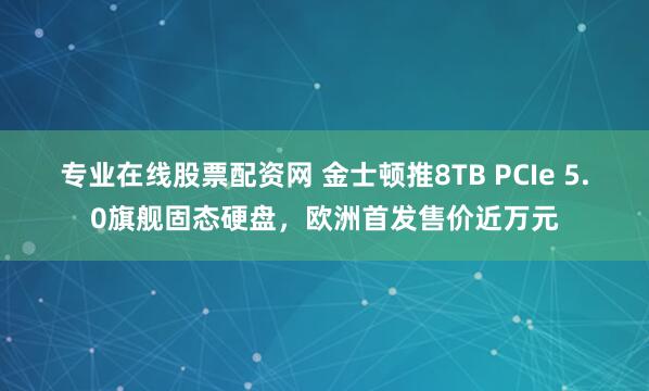 专业在线股票配资网 金士顿推8TB PCIe 5.0旗舰固态硬盘，欧洲首发售价近万元